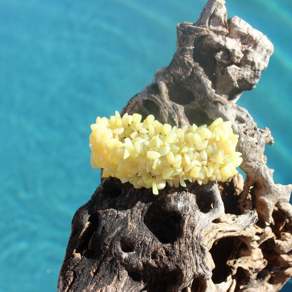 The Cleopatra Collection/ Yellow Jade Stretchy Bracelet